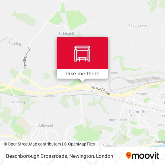 Beachborough Crossroads, Newington map