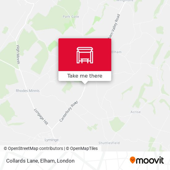 Collards Lane, Elham map