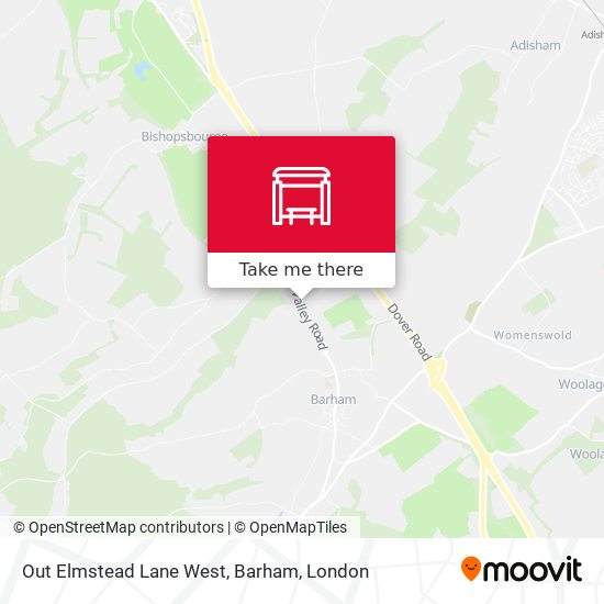 Out Elmstead Lane West, Barham map