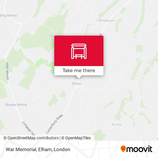 War Memorial, Elham map