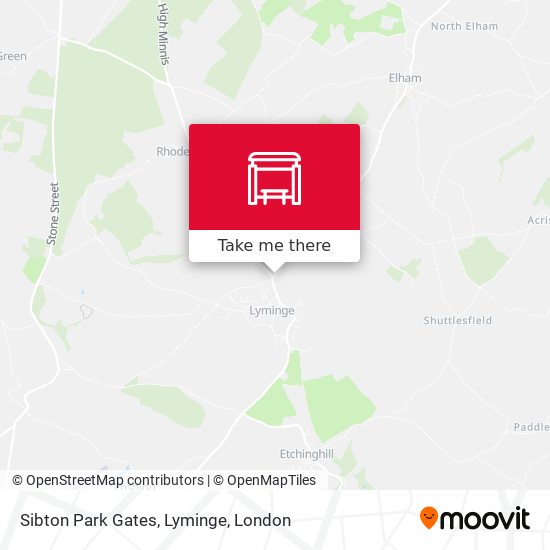 Sibton Park Gates, Lyminge map
