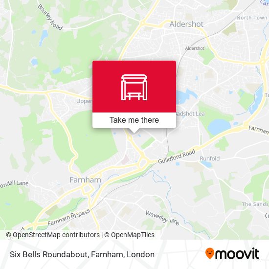 Six Bells Roundabout, Farnham map