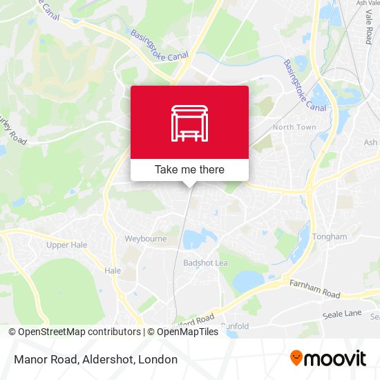 Manor Road, Aldershot map