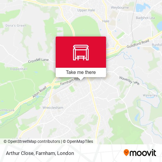 Arthur Close, Farnham map