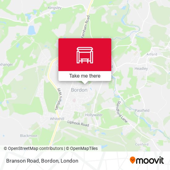 Branson Road, Bordon map