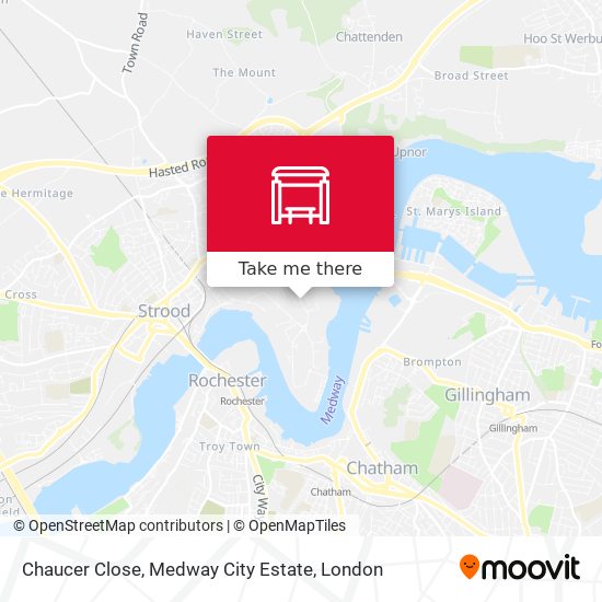 Chaucer Close, Medway City Estate map