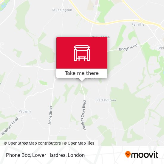 Phone Box, Lower Hardres map