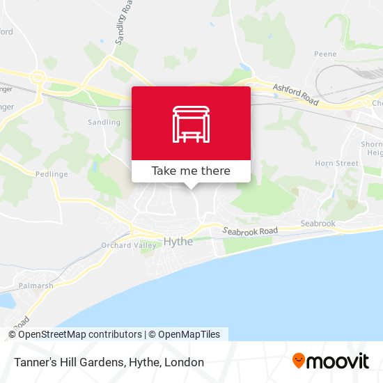 Tanner's Hill Gardens, Hythe map