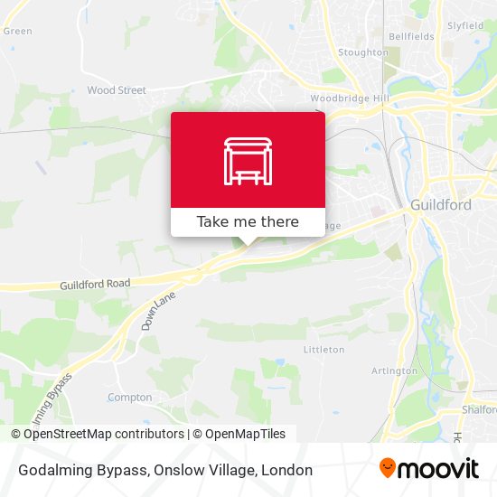 Godalming Bypass, Onslow Village map
