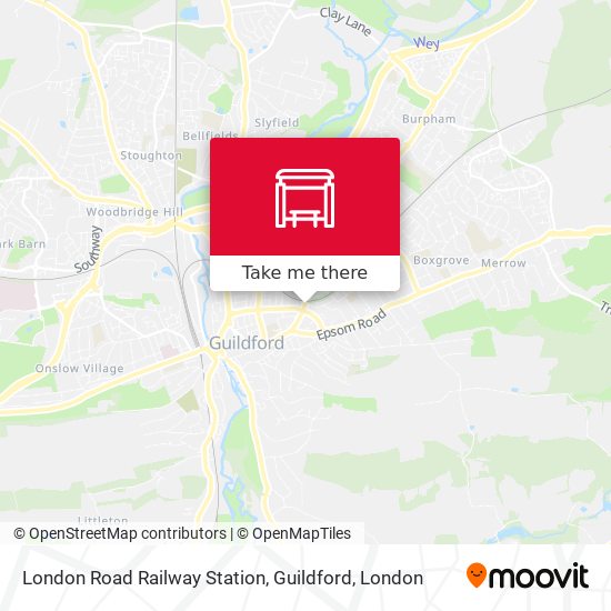 London Road Railway Station, Guildford map