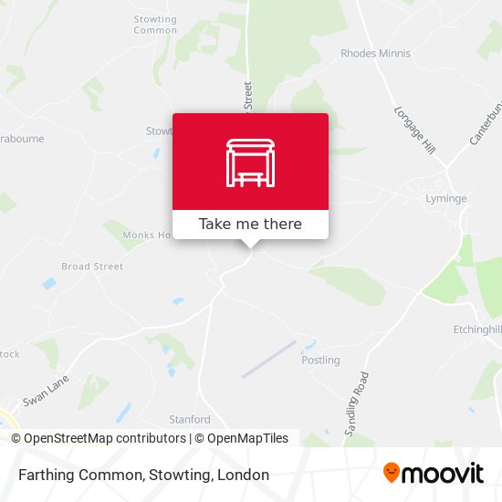 Farthing Common, Stowting map