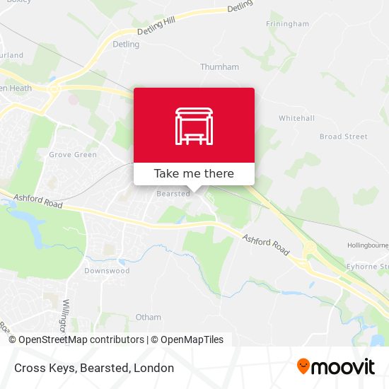Cross Keys, Bearsted map