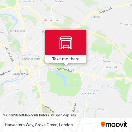 Harvesters Way, Grove Green map