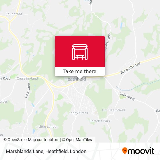 Marshlands Lane, Heathfield map