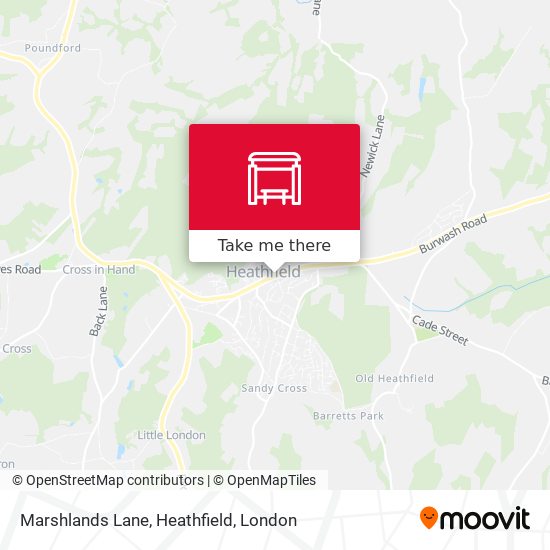 Marshlands Lane, Heathfield map