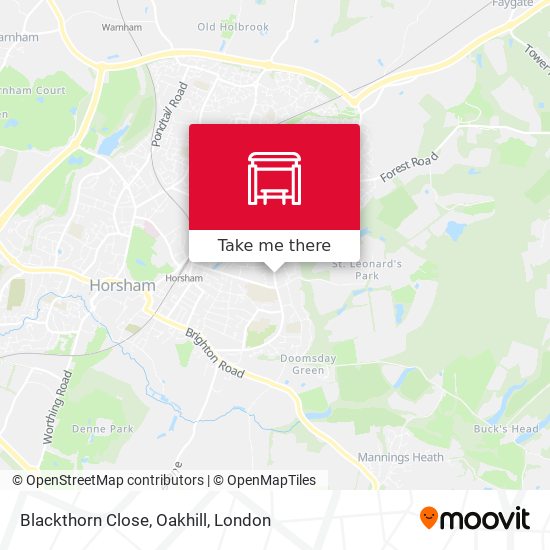 Blackthorn Close, Oakhill map