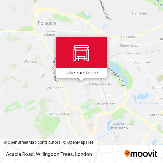 Acacia Road, Willingdon Trees map