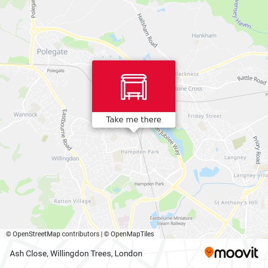 Ash Close, Willingdon Trees map