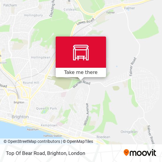Top Of Bear Road, Brighton map