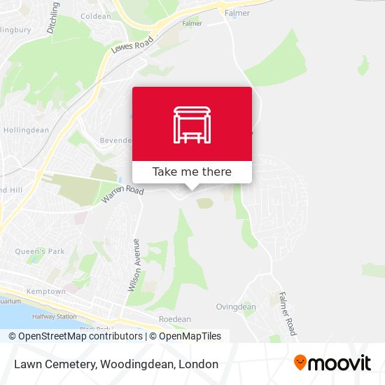 Lawn Cemetery, Woodingdean map