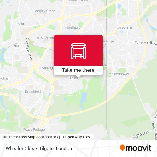 Whistler Close, Tilgate map