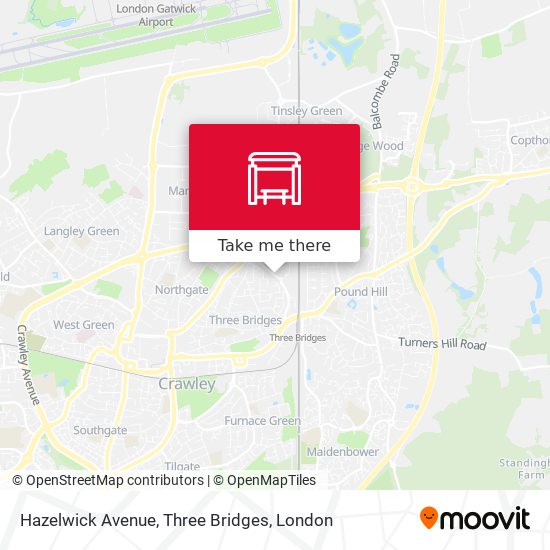 Hazelwick Avenue, Three Bridges map