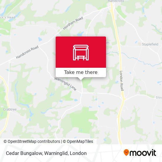 Cedar Bungalow, Warninglid map