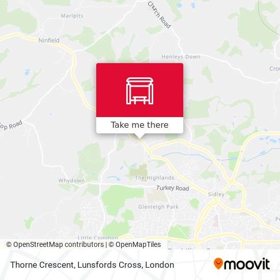 Thorne Crescent, Lunsfords Cross map