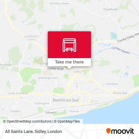 All Saints Lane, Sidley map