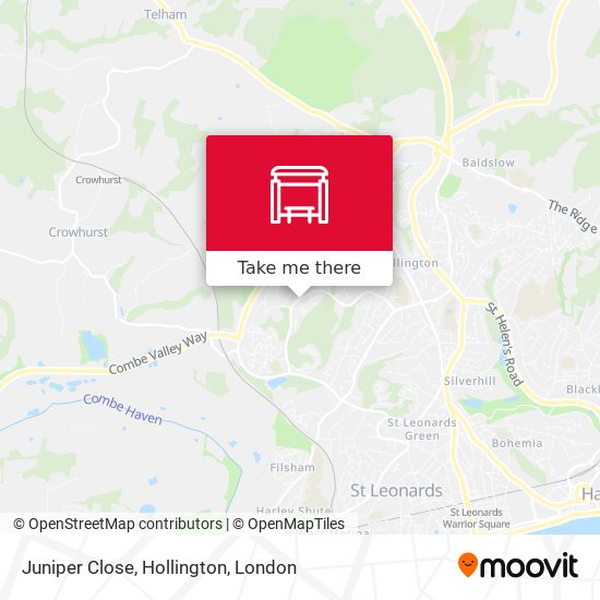 Juniper Close, Hollington map