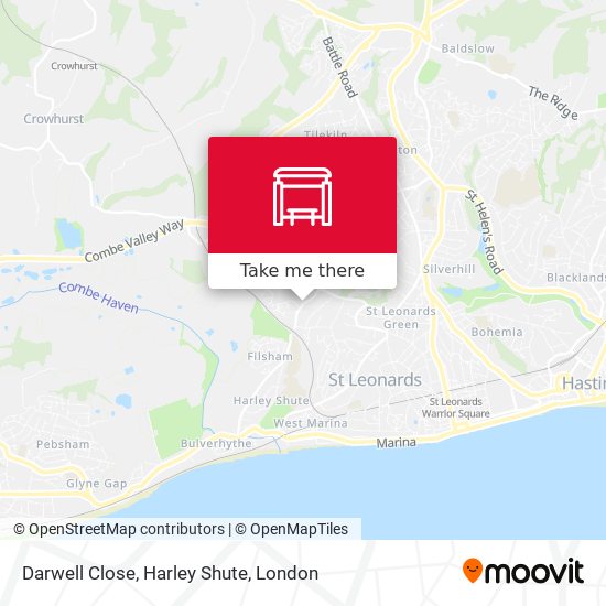 Darwell Close, Harley Shute map