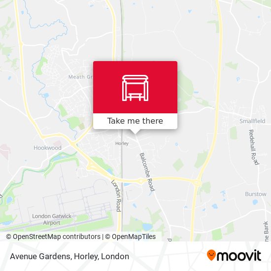 Avenue Gardens, Horley map