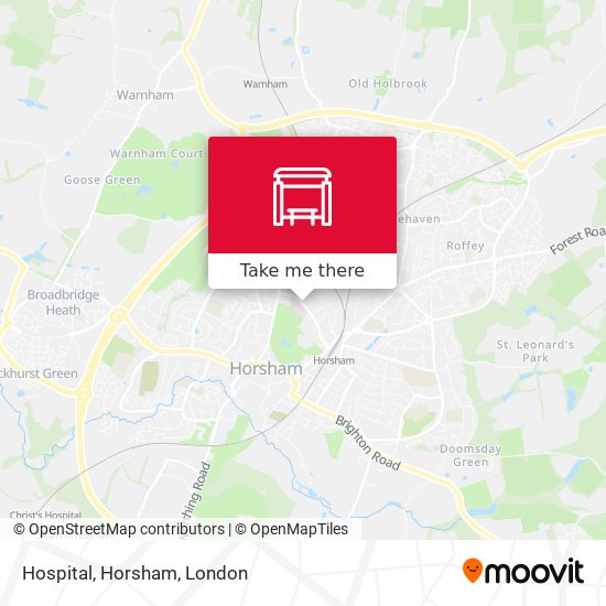 Hospital, Horsham map