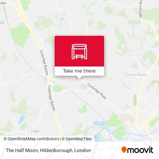 The Half Moon, Hildenborough map