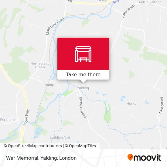 War Memorial, Yalding map