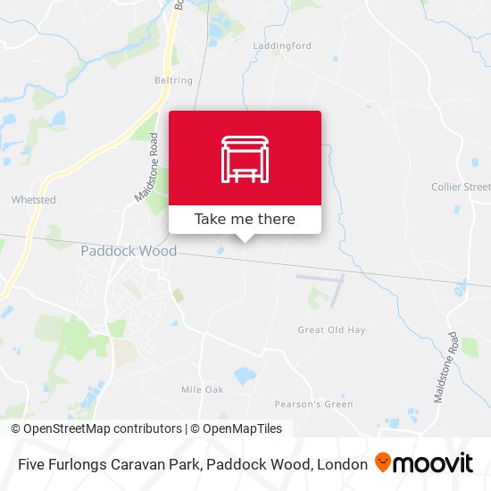 Five Furlongs Caravan Park, Paddock Wood map
