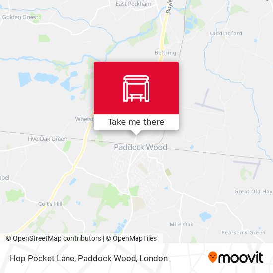 Hop Pocket Lane, Paddock Wood map