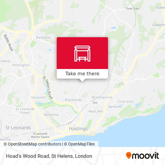Hoad's Wood Road, St Helens map