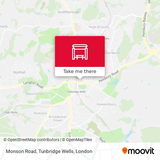 Monson Road, Tunbridge Wells map