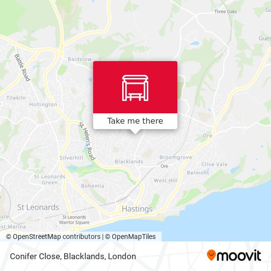 Conifer Close, Blacklands map