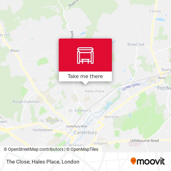 The Close, Hales Place map
