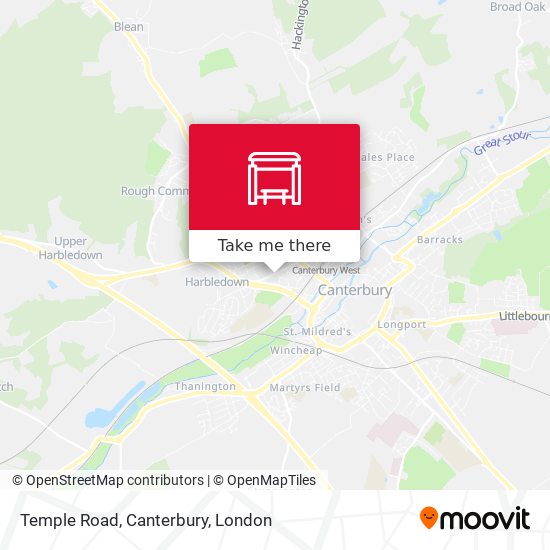 Temple Road, Canterbury map
