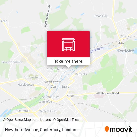 Hawthorn Avenue, Canterbury map