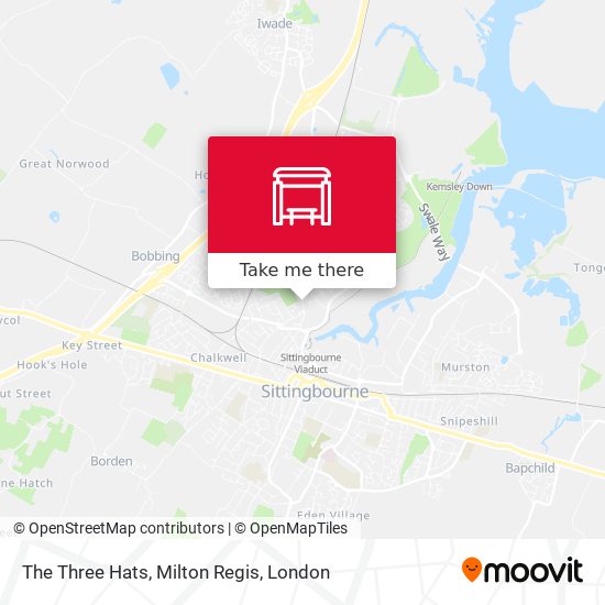The Three Hats, Milton Regis map