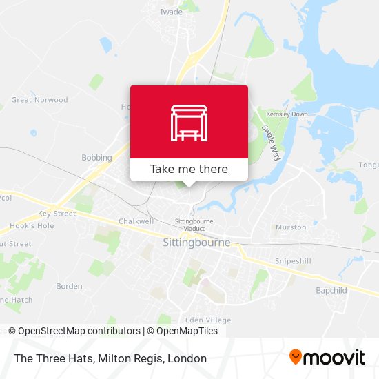 The Three Hats, Milton Regis map
