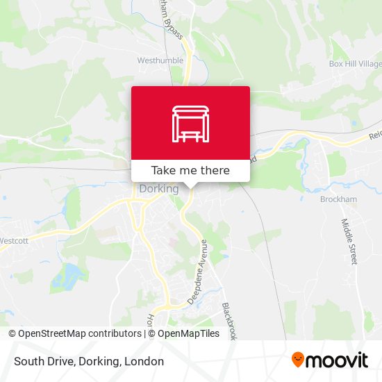 South Drive, Dorking map
