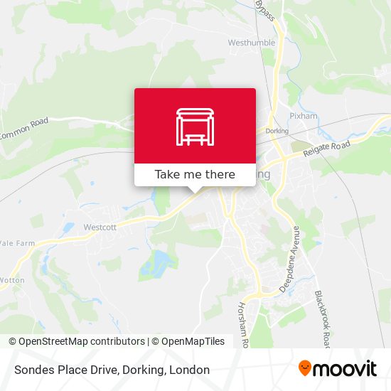 Sondes Place Drive, Dorking map