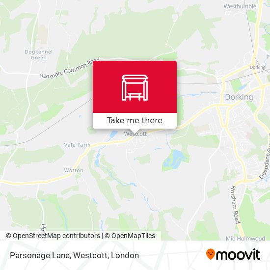Parsonage Lane, Westcott map