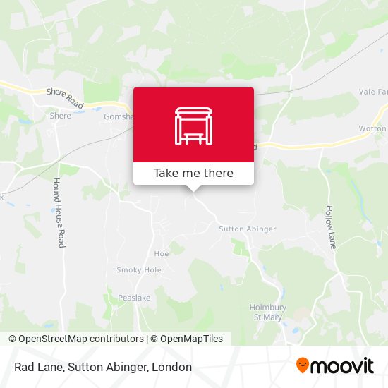 Rad Lane, Sutton Abinger map