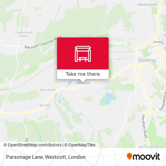 Parsonage Lane, Westcott map